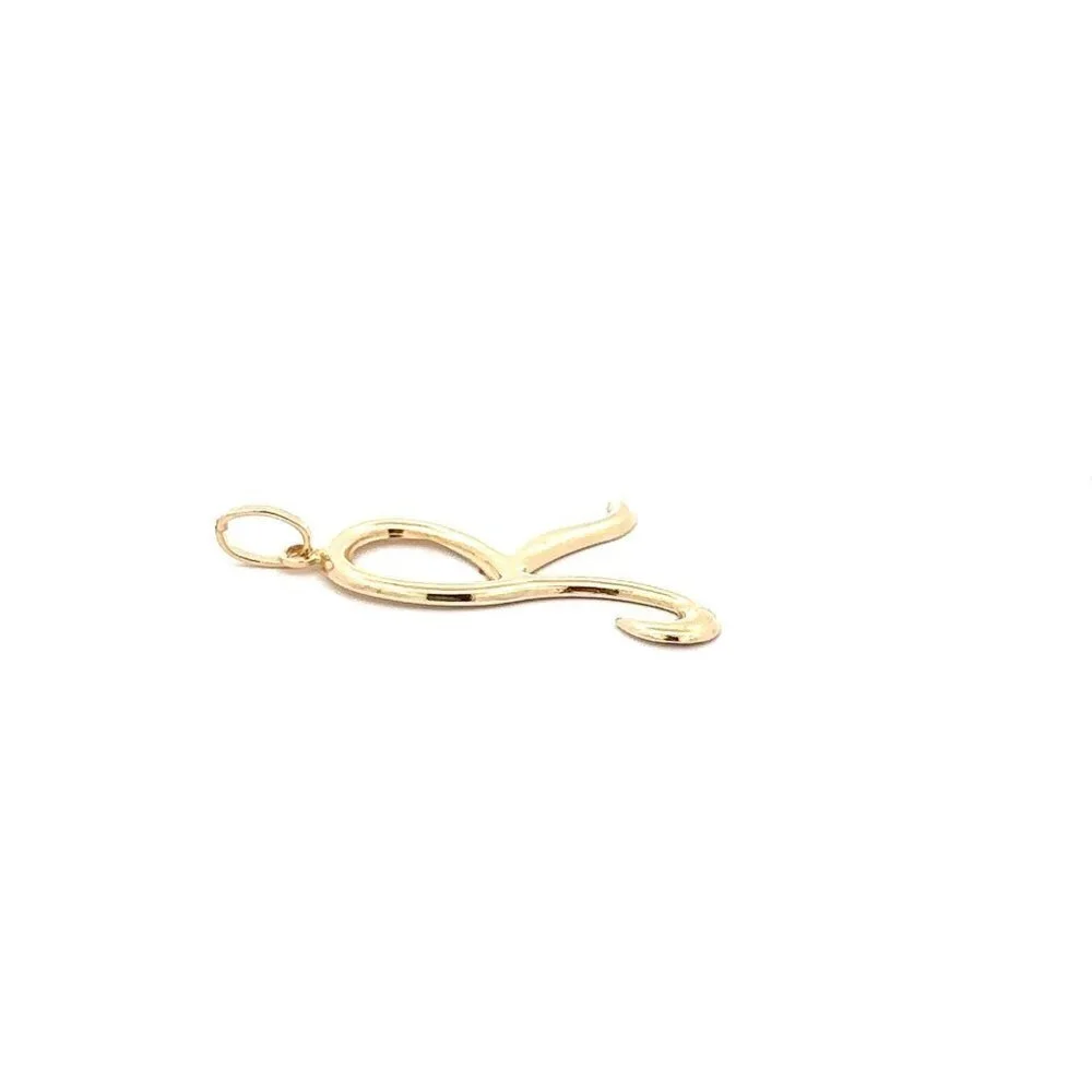 18K Gold Pendant Letter Initial R - Picture 8 of 9